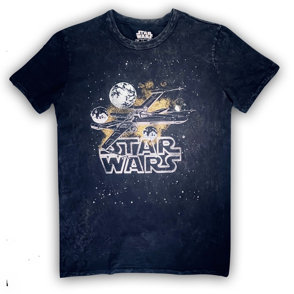 Star Wars T-Shirt Distressed Black Graphic Tee Men’s Size Small NWOT